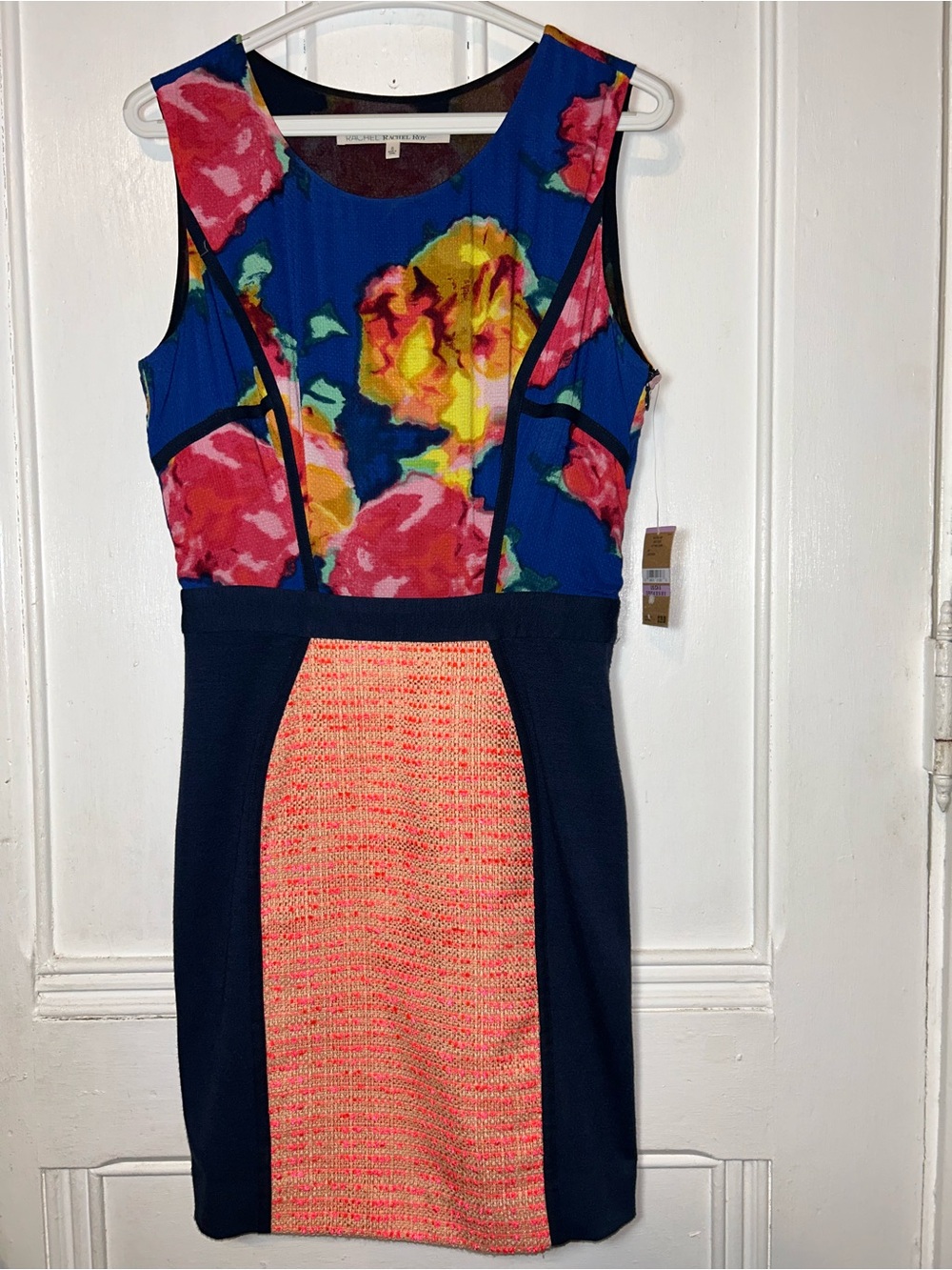 Rachel Rachel Roy Boys Club Hot Pink Combo Floral Sleeveless Sheath Dress